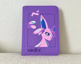 Hand Painted Espeon VaultX TCG 4 Pocket Binder