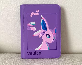 Hand Painted Espeon VaultX TCG 4 Pocket Binder