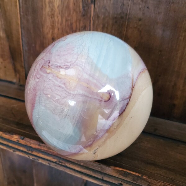 1670 grams of the most Loveliest HUGE Pastel Color Ocean Jasper Stone Sphere This Is a True Find - so RARE!!