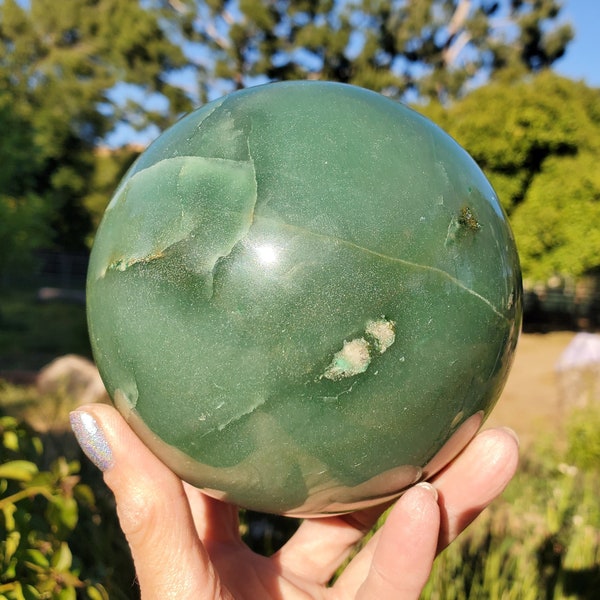 Large Green Aventurine Crystal Sphere  | 1760 grams | 3lbs 14oz | 109MM   XL