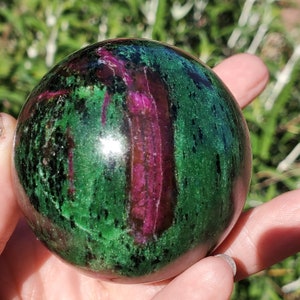 Ruby Zoisite Crystal Sphere 298 Grams | 60mm | Grade A |  UV REACTIVE