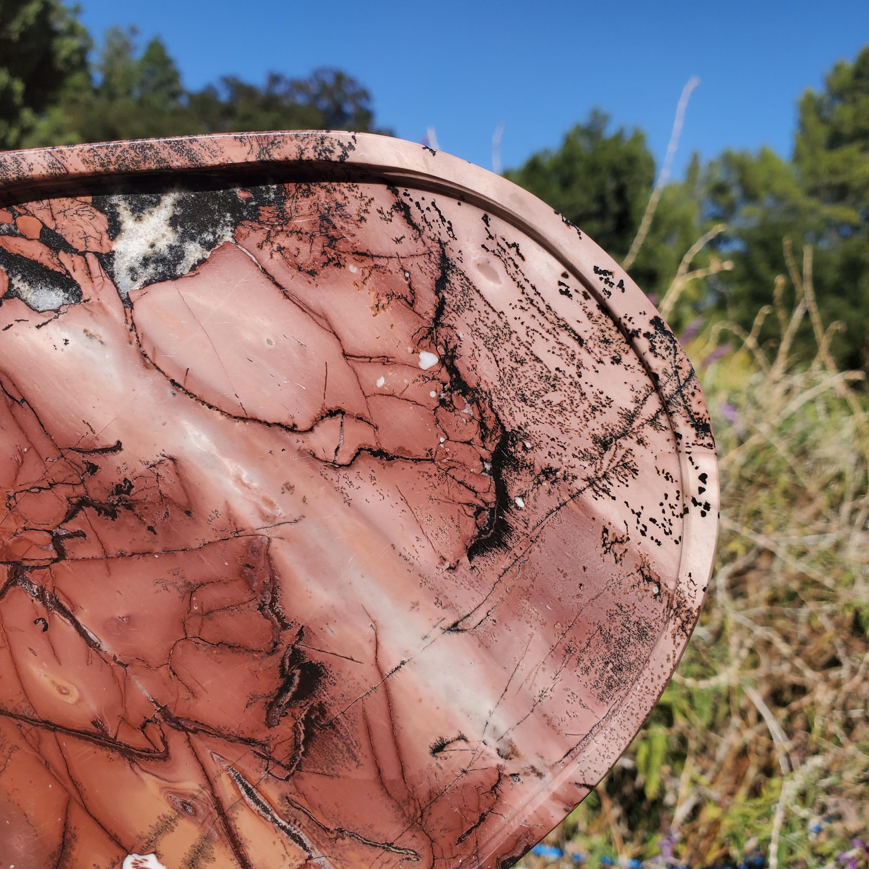 Picture Jasper Dendrite Platter Tray Serving Dish L Dendritic