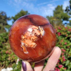 Red Carnelian Druzy Crystal Sphere Stone Ball | 542  Grams | 75mm  | 1lbs 4oz
