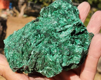生のモスアゲート塊：5ポンド以上のグリーンクリスタルロックスラブ