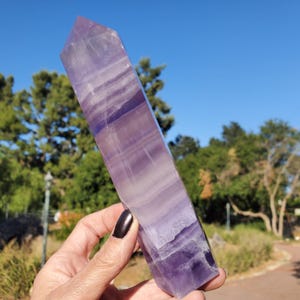 Purple Pink Fluorite Banded Crystal Tower  A Grade | 560 grams | 1lbs 4oz