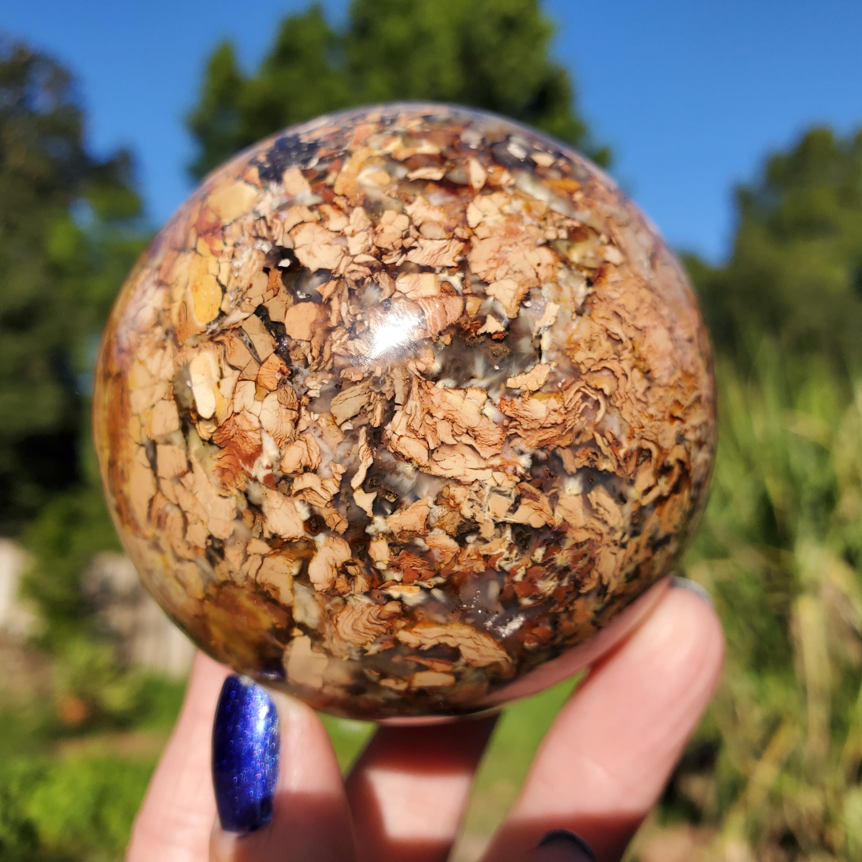 76㍉ アイビスジャスパー 大型 スフィア Ibis Jasper ジオード Large Ibis Jasper Brecciated Sphere | A Grade | 462 Grams 70mm