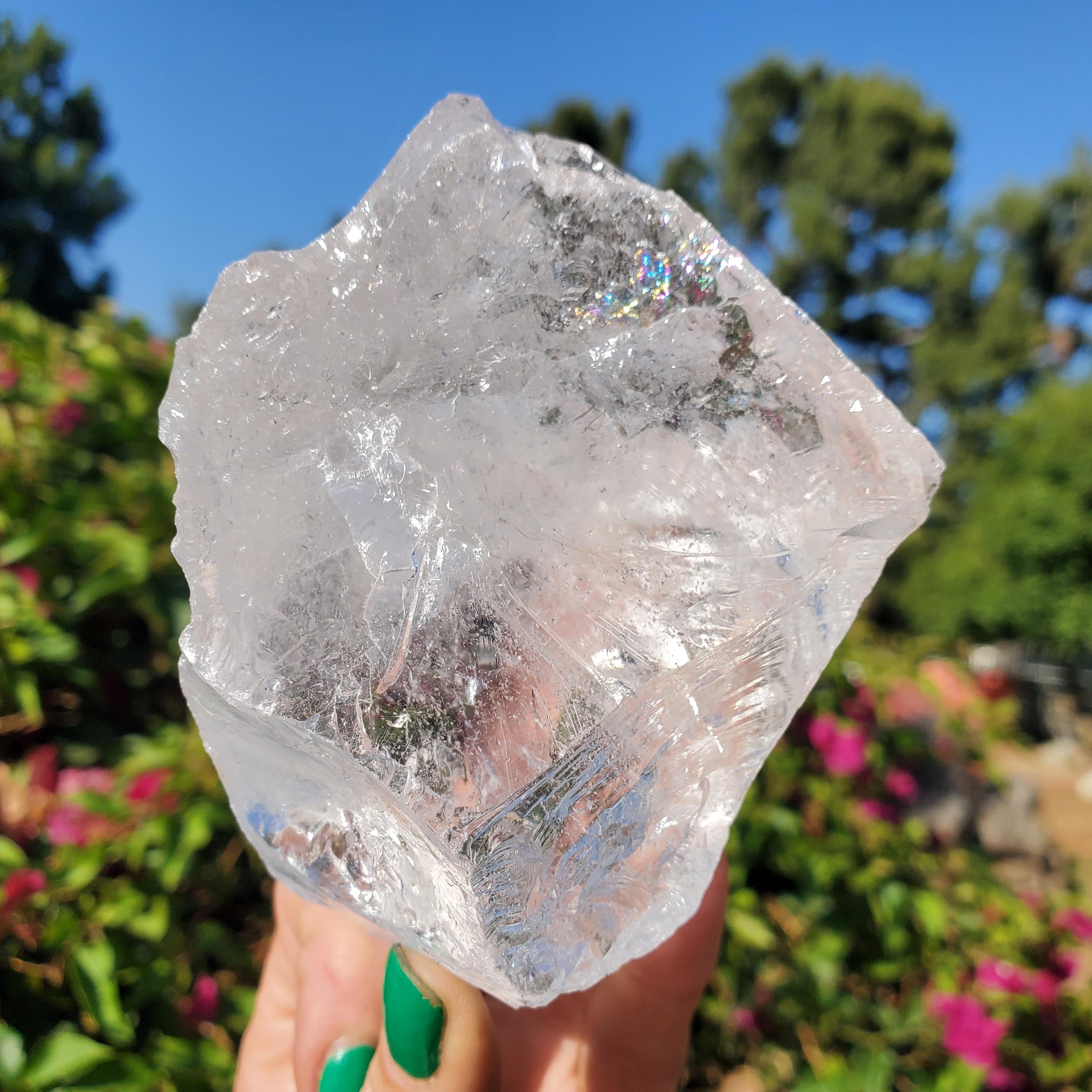 原石クリアクォーツクリスタル ICE チャンク標本 ロックストーン | A