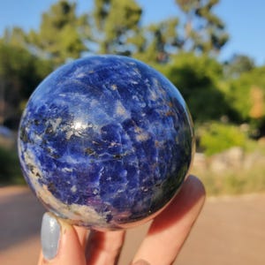 Blue Sodalite Crystal Ball Magic Sphere 72 mm  | 302 grams