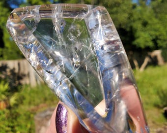 原石クリアクォーツクリスタル ICE チャンク標本 ロックストーン | A