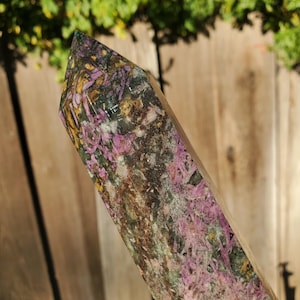 UV Gemmy Pink Red Ruby in Kyanite Crystal Sphere Highly UV-Reactive | Grade A | 1113 Grams |  2lbs 7oz | 10&quot; Tall