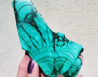 Malachite Chrysocolla Crystal Polished Slice Slab | Hand-Picked 148 Grams