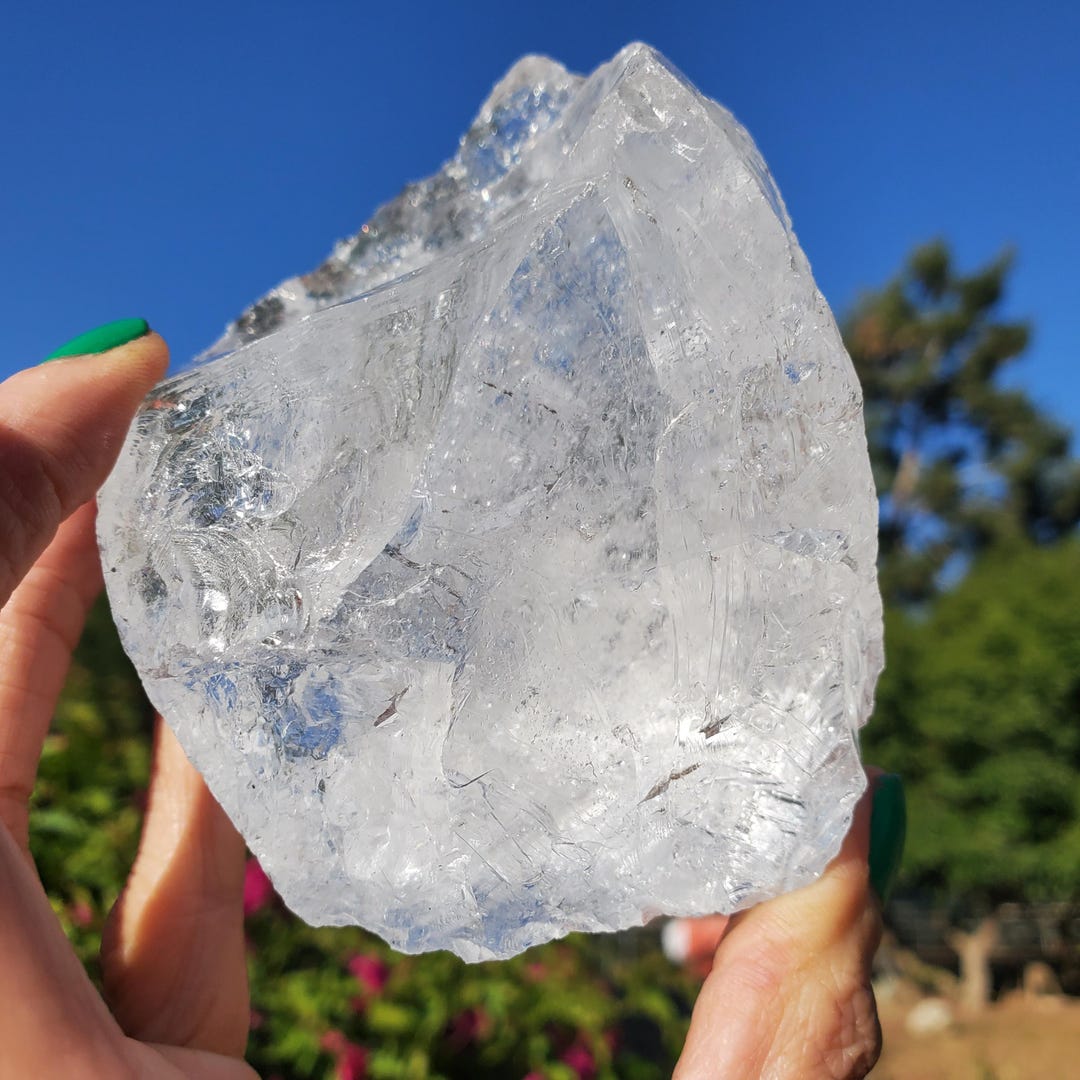 原石クリアクォーツクリスタル ICE チャンク標本 ロックストーン | A