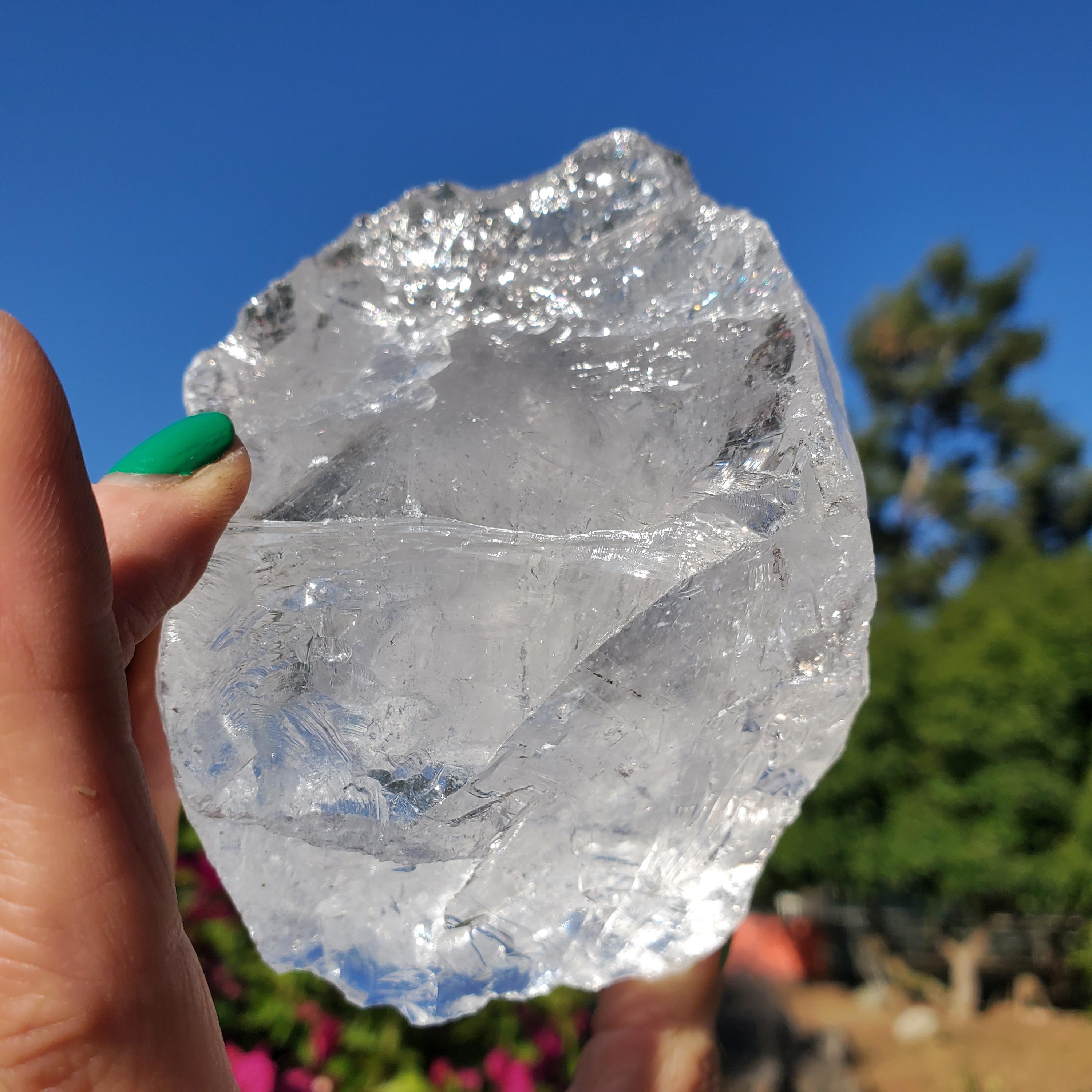 原石クリアクォーツクリスタル ICE チャンク標本 ロックストーン | A