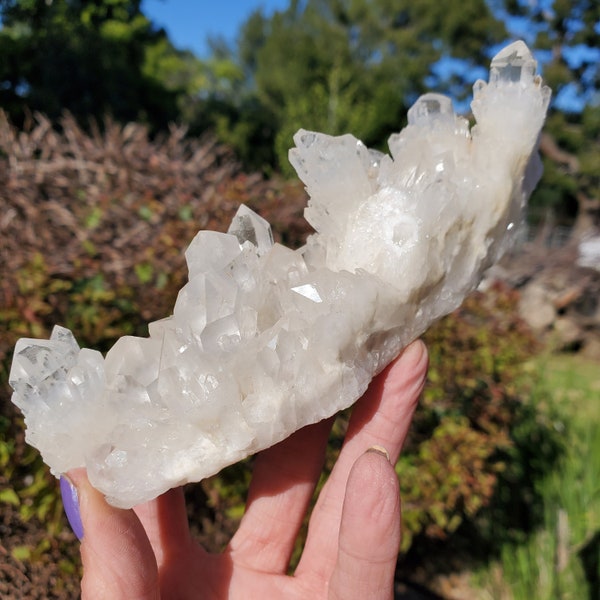 Clear Quartz Points Crystal Cluster 390 grams