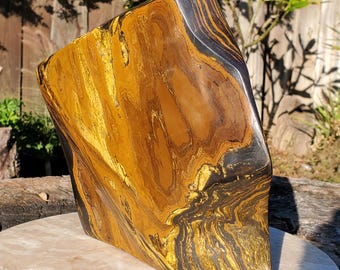 Cristallo occhio di tigre RARO da 22 libbre+, esposizione XL, forma libera / grado AA / 9170 grammi