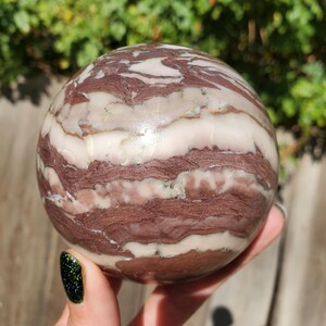 Zebra Pastel Sunset Stone Jasper Red Brown Agate Sphere Mix Crystal A Grade | 1lbs 9oz |  684 Grams | 80mm
