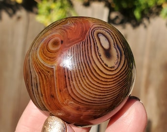 Sardonyx Banded Agate Crystal Sphere | 108 Grams | 43MM