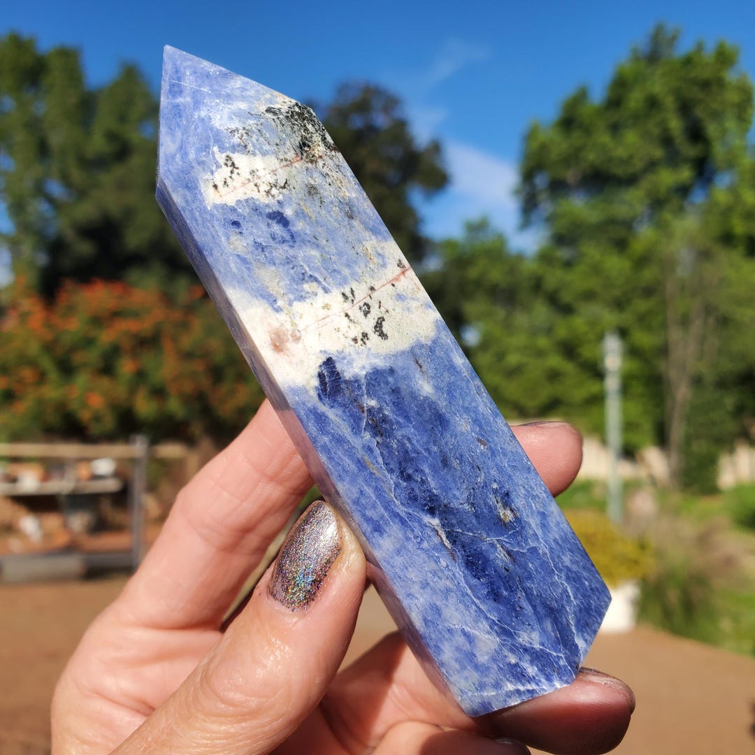 Sodalite Crystal Tower Point Light Blue | 116 Grams - Etsy