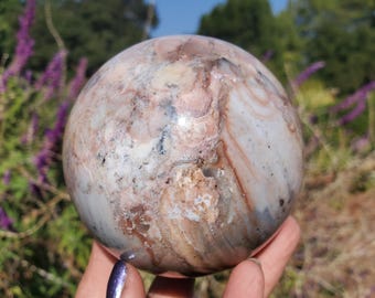 Ocean Jaspis Pink Lila Pastell Kristall Sphere | 780 Gramm | 86 MM