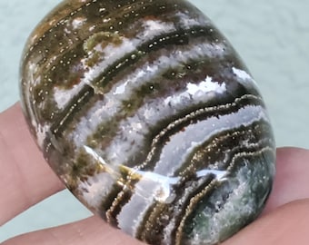 Ocean Jasper Palmstone Blue Green Inclusions Freeform Crystal 58 grams