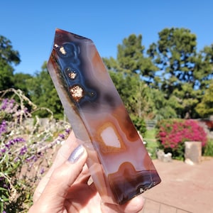 Carnelian Colorburst Burnt Black Healing Tower Point Crystal | 378 grams