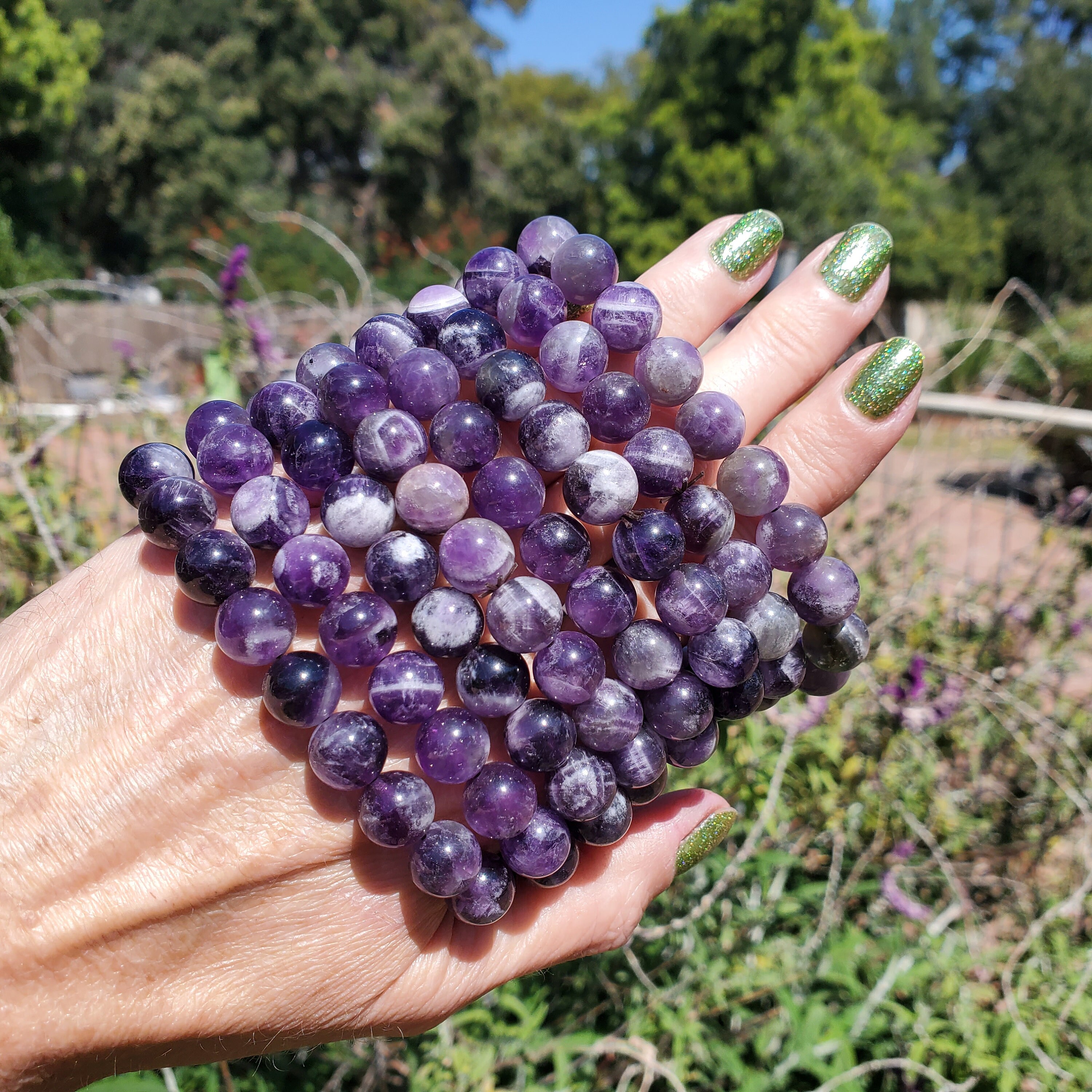 Purple Dream Amethyst Chevron Crystal Beaded Bracelet 10mm - Etsy