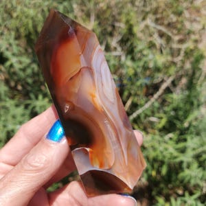 Carnelian Colorburst Burnt Black Healing Tower Point Crystal | 112 grams
