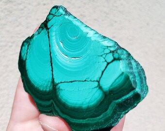 Lastra di malachite lucidata a mano, 116 grammi
