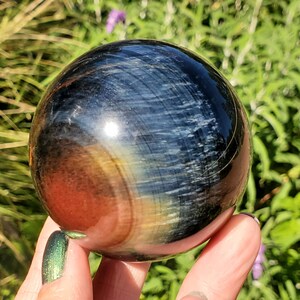 Flashy BLUE Tiger Eye Crystal Sphere | A  Grade | 336 Grams | 65mm