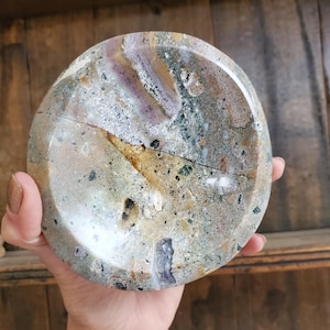 Pink Pastel Ocean Jasper Crystal Druzy Trinket Soap Dish Bowl | 844 grams | 1lbs 14oz