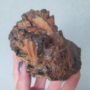 Green Black Tourmaline with Iron Raw Crystal Specimen | 386 grams | 1lbs 2oz