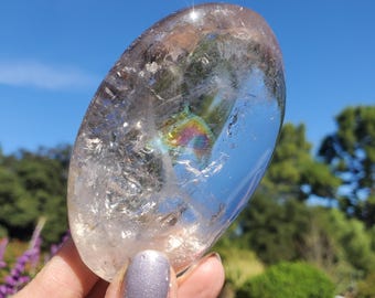 ライトスモーキークォーツ レインボーファントムクリスタル フリー