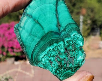 Lastra di cristallo di malachite crisocolla, lucidata, selezionata a mano, 64 grammi