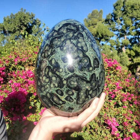 23lbs+ Kambaba Jasper Crystal Egg | Green Stromatolite | XXL | 10430 grams