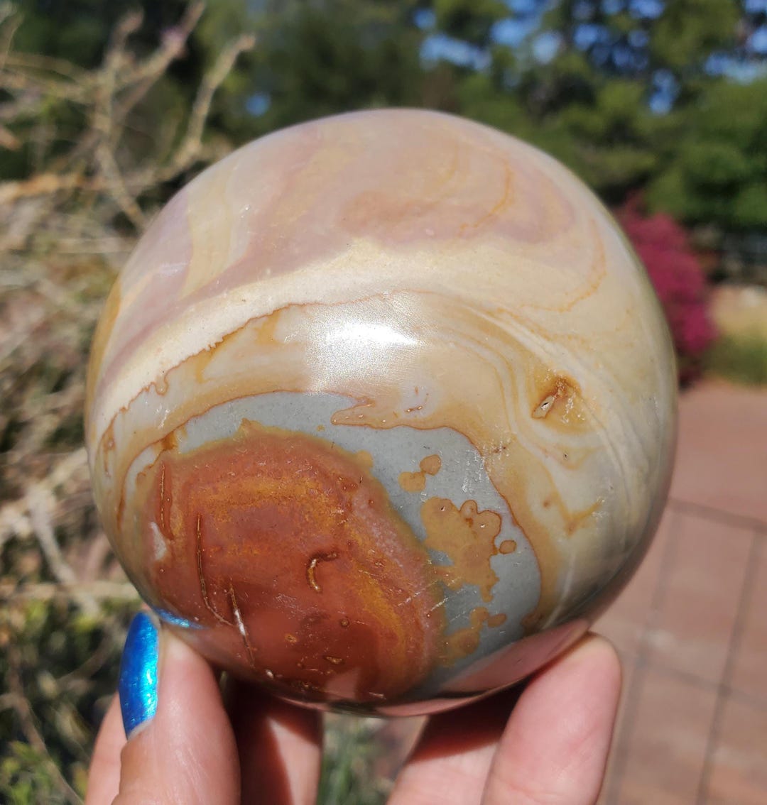 ポリクロームジャスパー パステルライトブルー スフィアクリスタル