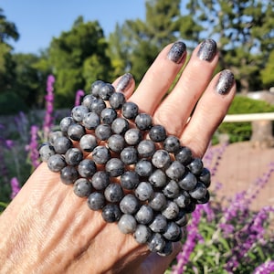 Larvikite Crystal Bracelets Round Beaded Lovely Quality Beads