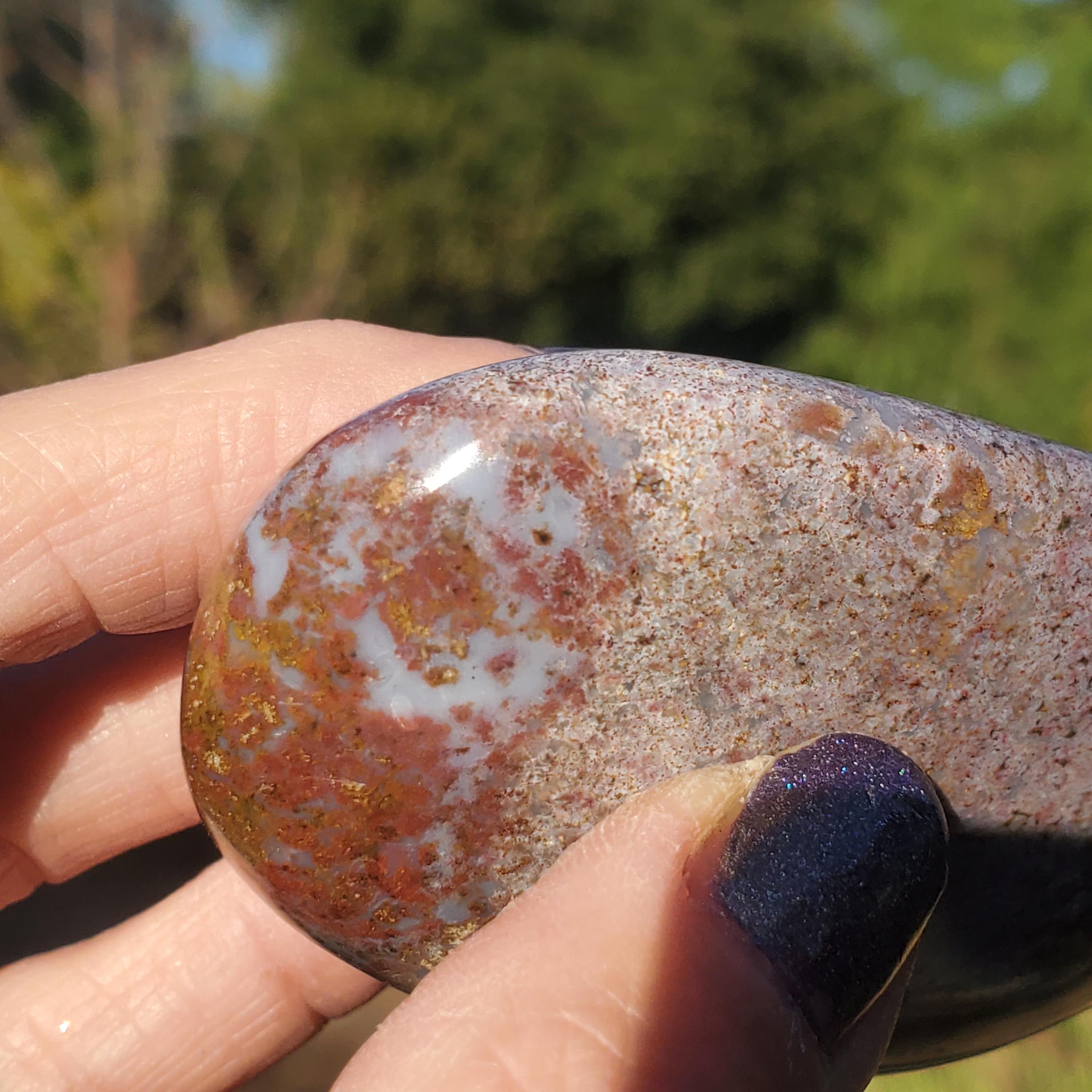 オーシャンジャスパー ピンクパープルカラー フリーフォームパーム