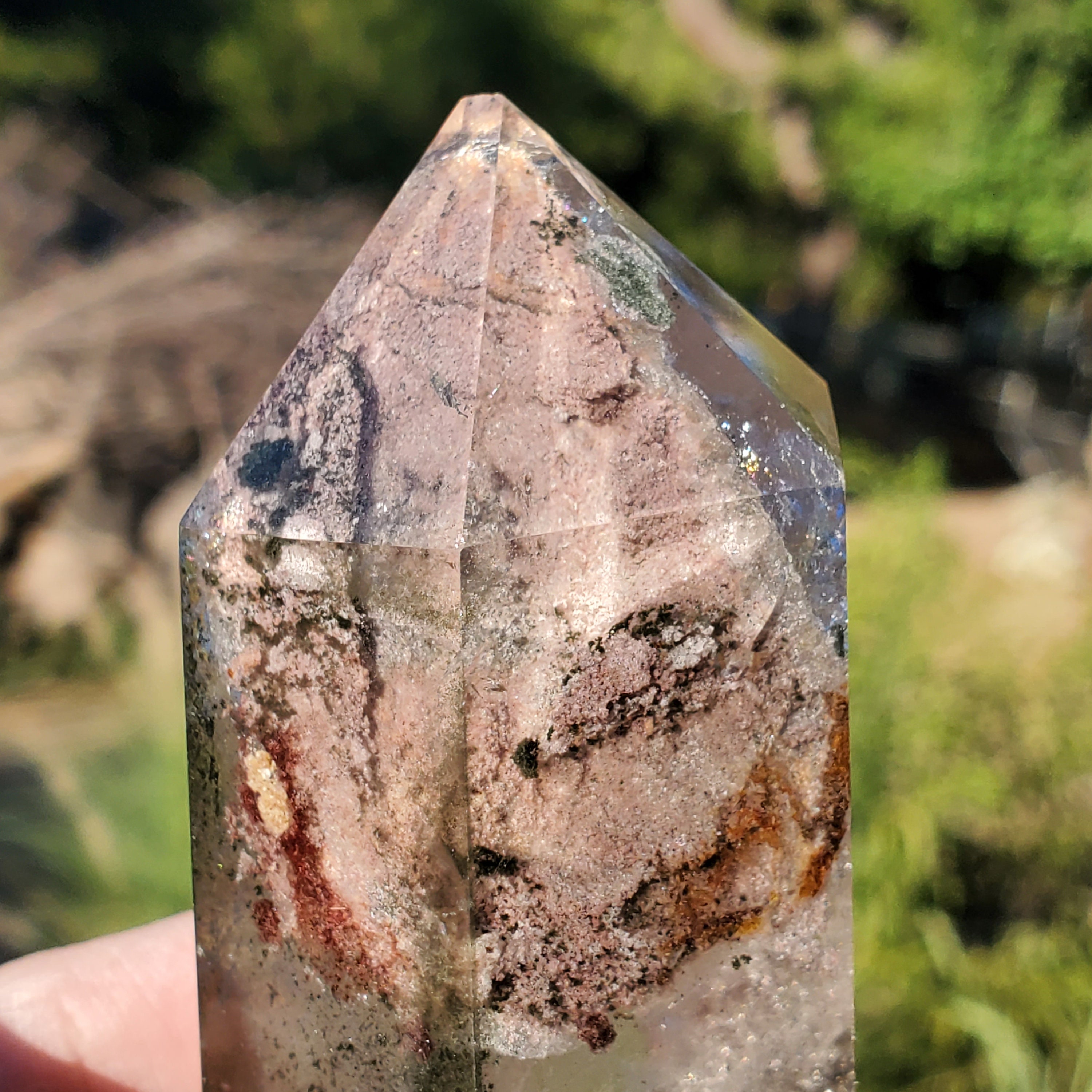 Clear 4 Seasons Garden Quartz W/ Phantoms Lodalite Lodolite