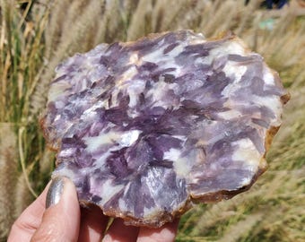 Silver Mica Lilac Pink Lepidolite Purple Flashy Sparkly Polished Display Slab 144 grams