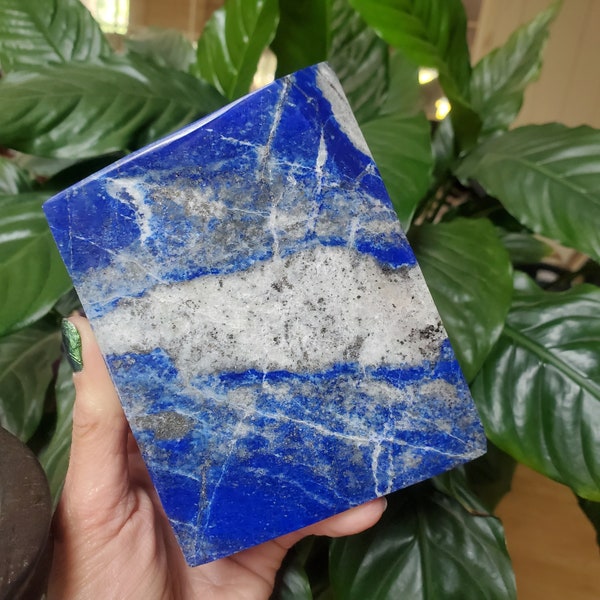 XL Blue Lapis Lazuli Crystal Freeform Square Rock Block Stone | 1460 Grams | 101 mm | 3lbs 4oz