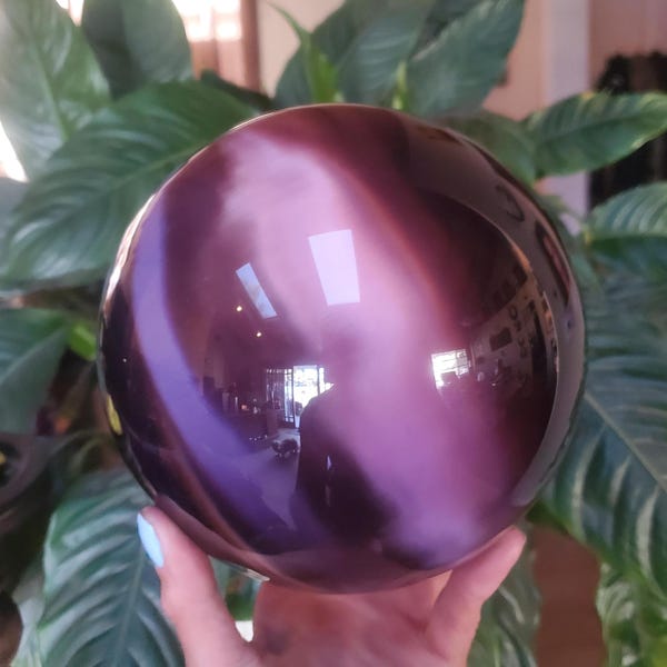 Cat Eye XXL Purple Pink Flashy Sphere Crystal Optical Flash 4780 grams
