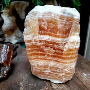12lbs Banded Orange Calcite Chunk Rock Slab 5740 grams | 12lbs 11oz
