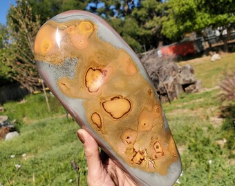 マテル　DCユニバース　ブリムストーン 5lbs+ Blue Polychrome Jasper Crystal Statement Freeform Standing