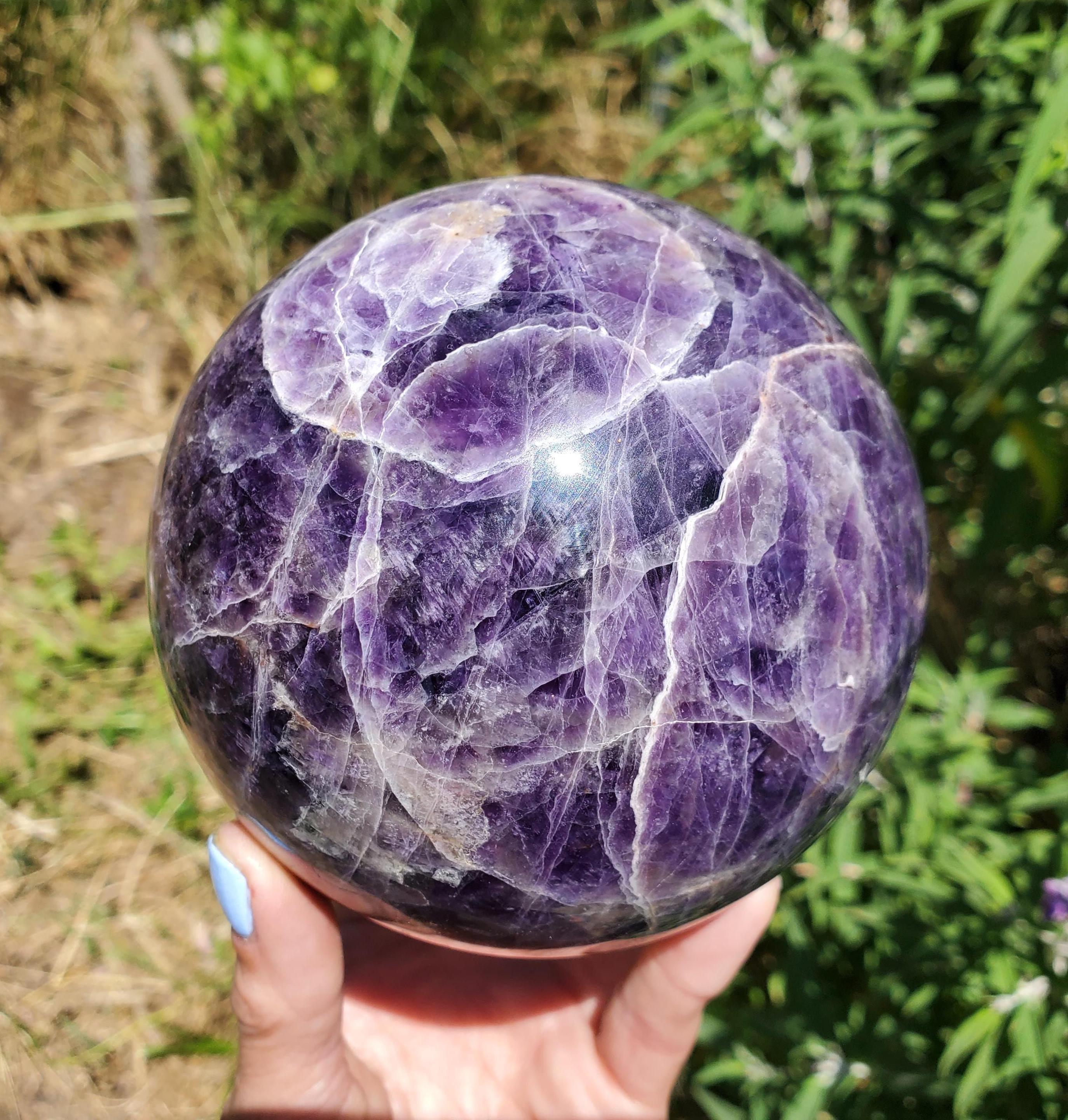 4ポンド以上のドリームアメジストシェブロンクリスタルXLスフィア | A