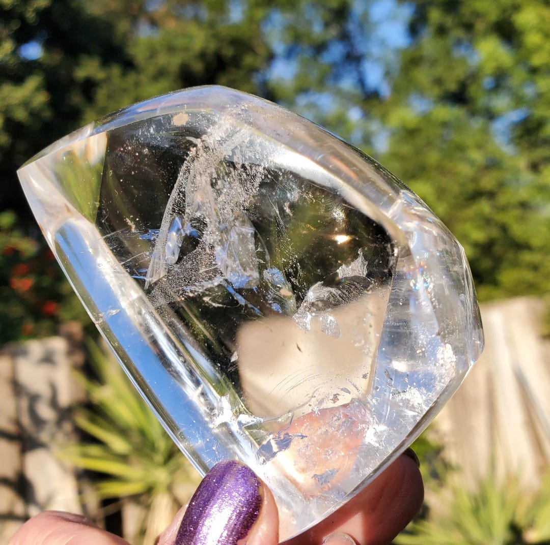 Clear Quartz Depth and Rainbow Flash Freeform AA Grade | 296 Grams - Etsy