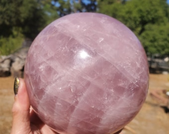 6lbs+ Rosenquarz Dunkelrosa Kristall Healing Sphere | 2900 Gramm | 132mm