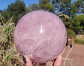 Pink Ocean Ibis Jasper Brecciated Sphere W/ Caves Druzy 364 Grams