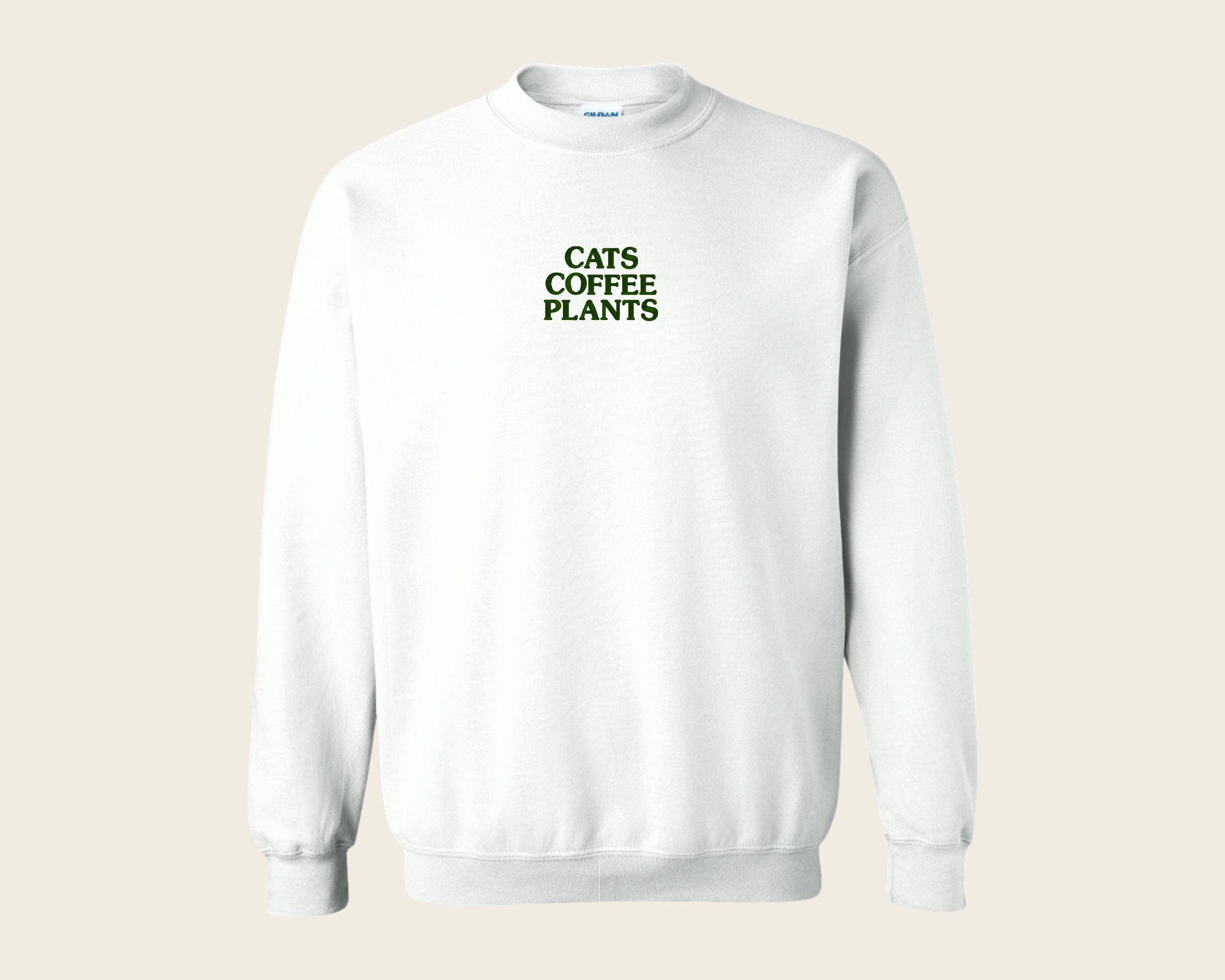 Embroidered Cats Coffee Plants Crew Neck Etsy 日本 Cat Lover Funny Gift Cat Mom トレーナー
