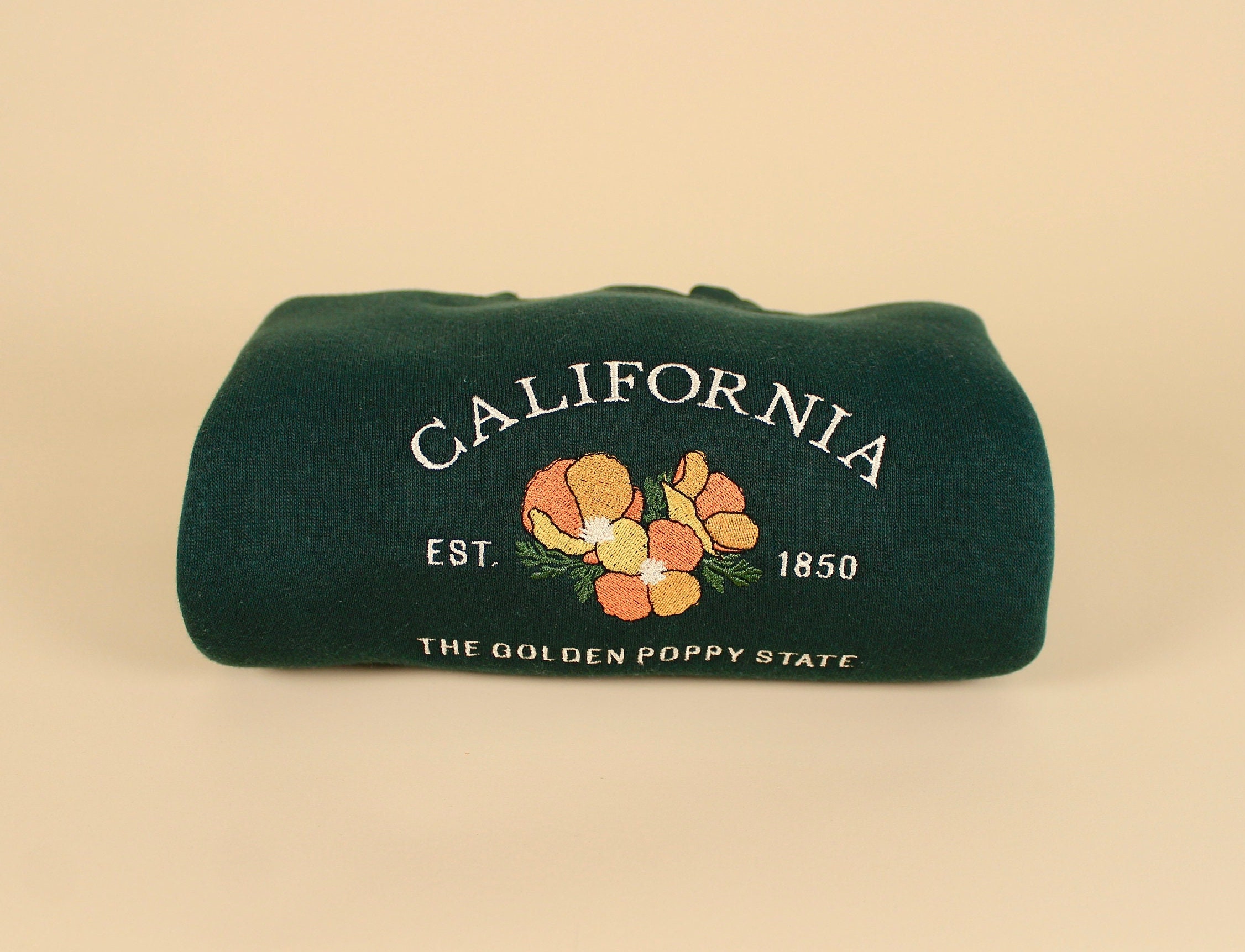 Embroidered California Poppy Sweatshirt | Unisex State