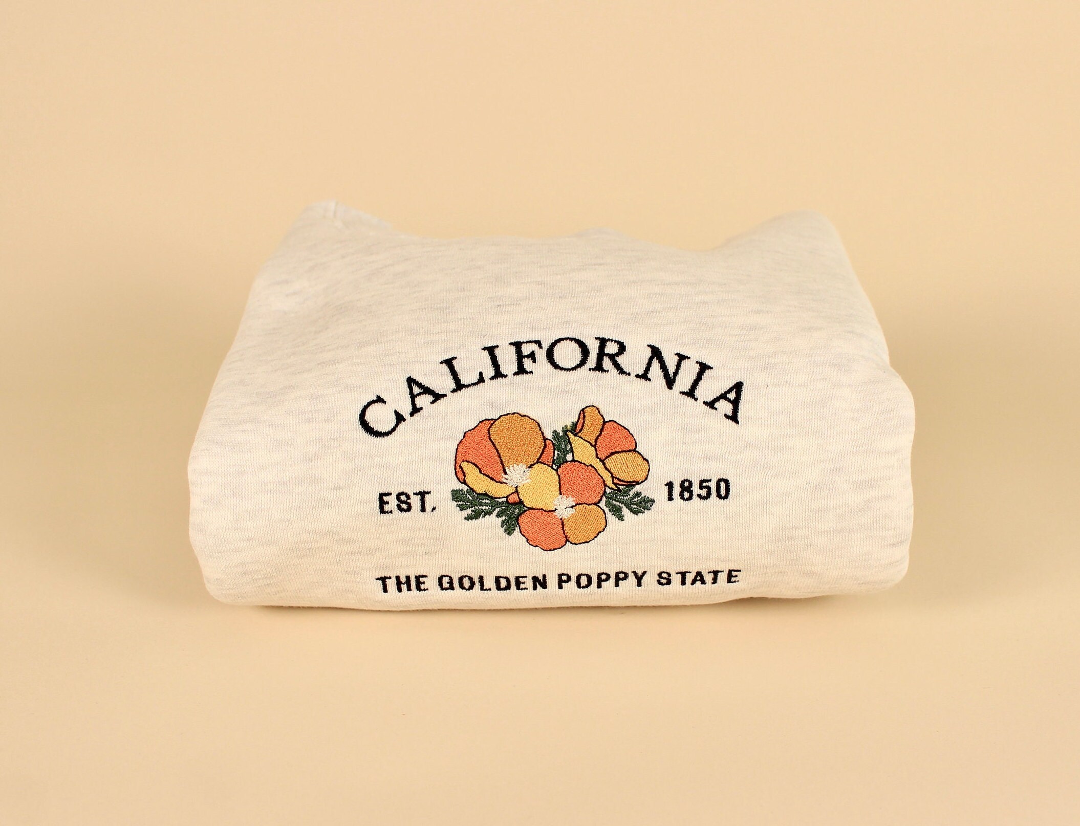 Embroidered California Poppy Sweatshirt | Unisex State